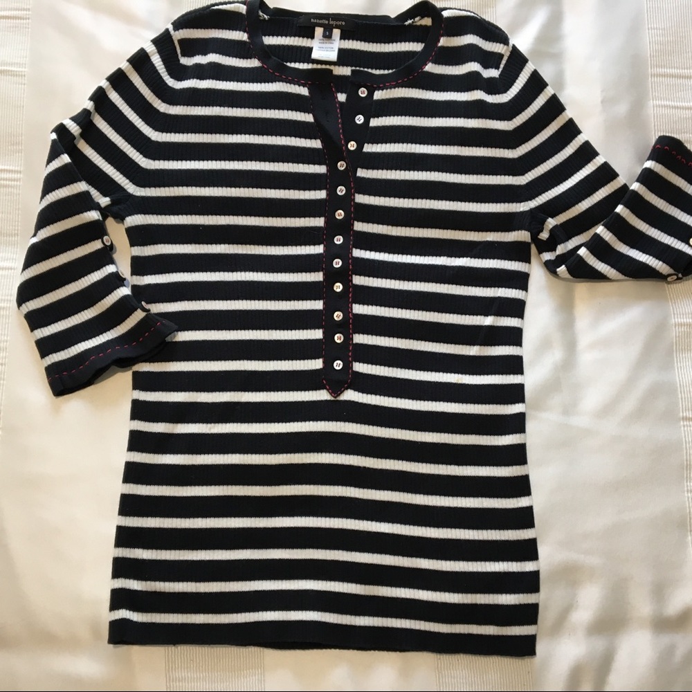 Nanette Lenore Striped Cotton Sweater